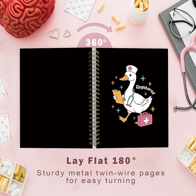 Lacama Funny Nurse Gifts, Black Nurse Notebook Journal for Women, Gifts for Nurses, Christmas Gift, Nursing School Essentials, Notebook for School Office Supplies 5.5x8.3 In