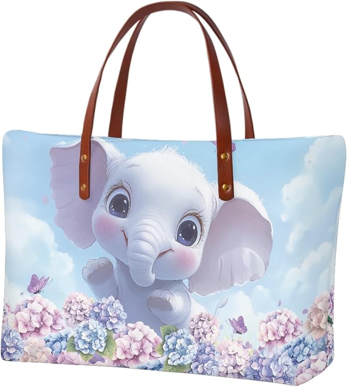 Womens Zip Up Tote Handbag Daisy Print Large Capacity Tote Purse Handbag Big Tote Bag Purse For Work Laptop