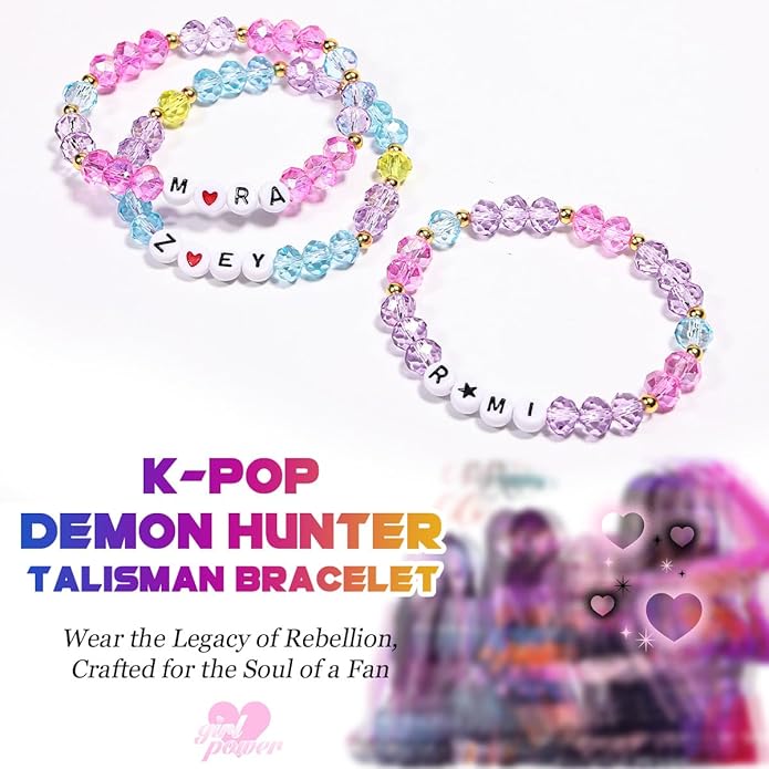 AICase for Korea-Pop Merch Gifts Toys Cosplay Inspired Crystal Bracelets 3 Pcs Stackable Stretch Friendship Beaded Bracelets Costume Merchandise Jewelry Gifts for Fans Birthday Christmas women
