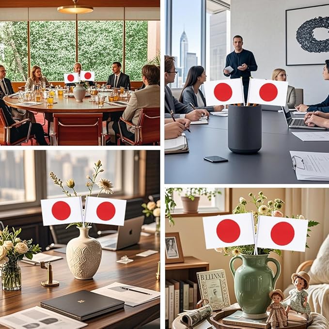20 Pack Small Japan Flags on Stick Mini Handheld Japanese Flag for Parades, Independence Day and Patriotic Events 5x8 Inch Durable Weather-Resistant Flags with 12 Inch Sticks(Japan)