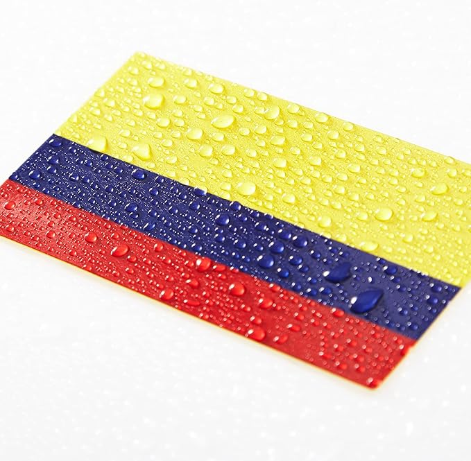 CANTENDO 5Pcs Columbia Flag Decal Sticker - Colombian Flag Reflective Vinyl Car Stickers - for Car Window Bumper Waterproof Sticker (2.5 x 4.5 Inch)