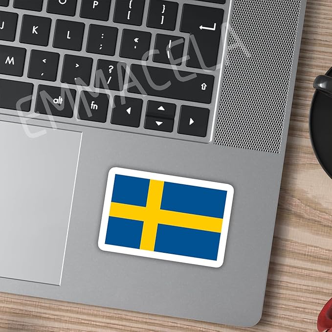 (3PCS) Sweden Flag stickers, Countries Flag Stickers - Waterproof Vinyl Decals For Laptops, Tumblers, Water Bottles, Books, Scrapbooks, Size 3 x 2 Inch