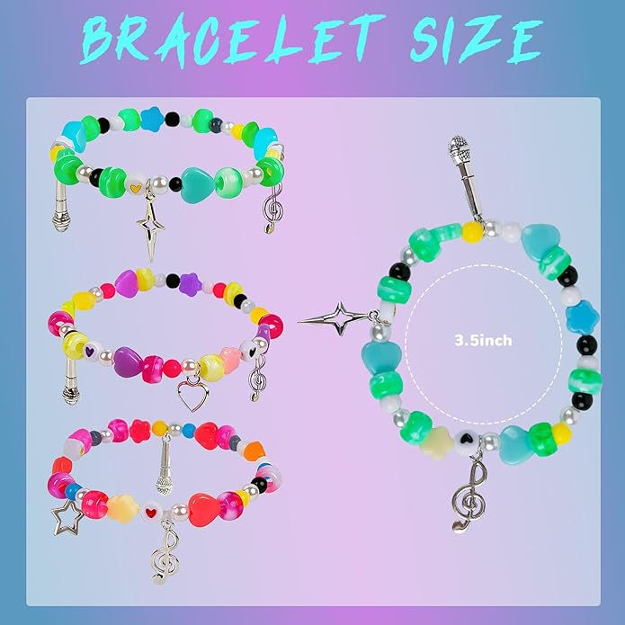 LUOHECAM 6 Pcs Korea-pop Demon Inspired Bracelet Set, Stretchable Friendship Beaded Wristbands Stackable Cosplay Jewelry Merch Gifts for Fans Collection Concert Party Favors
