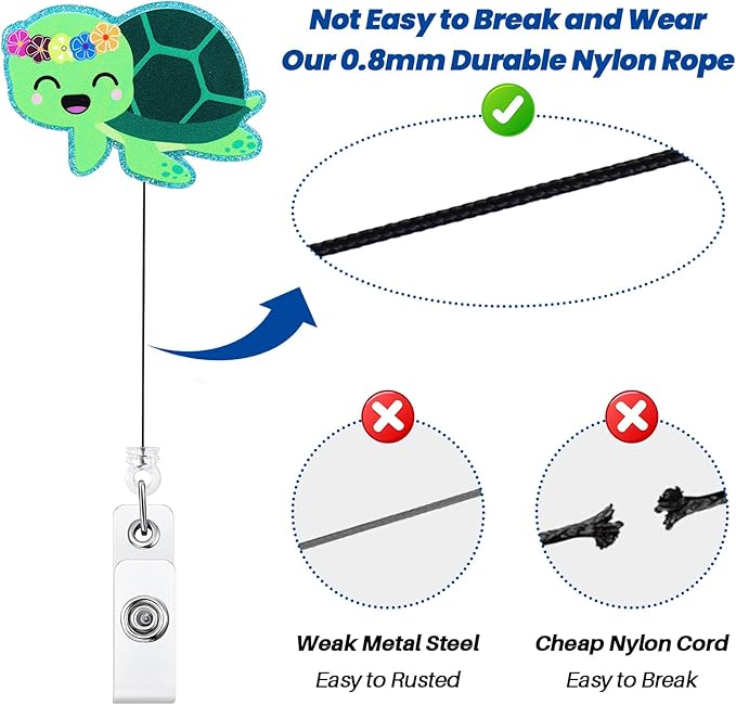 Cute Turtle Badge Reel, Funny Retractable ID Card Badge Holder, Name Tag Work Badge Clip for NICU RN LPN CNA MA ER Night Shift Nurse Nursing Student Pediatric OB/GYN L&D Doctor Teacher, Nurse Gifts