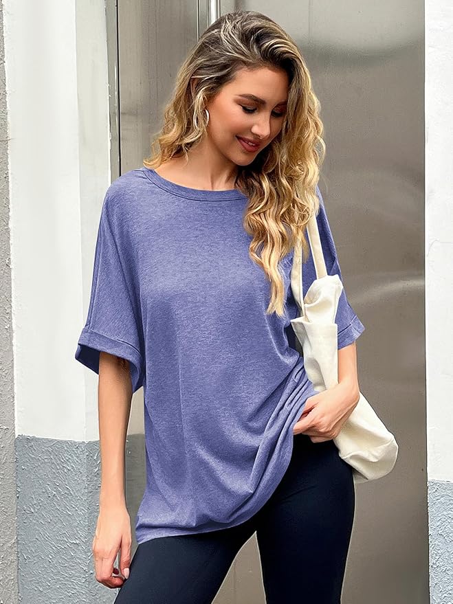 Women Oversized T-Shirt Summer Casual Short Sleeve Loose Tee Tops