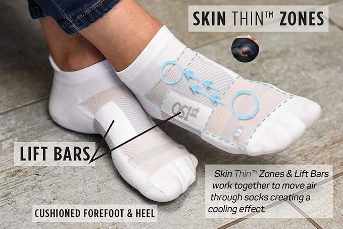 OS1st TA4 Thin Air No Show Running Socks with special ventilation feature for men & women, lightweight, and breathable design