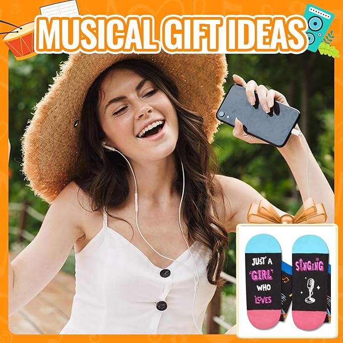 HAPPYPOP Music Gifts for Women - K Pop Singing Socks for Teen Girls Singers Kpop Fans Lovers