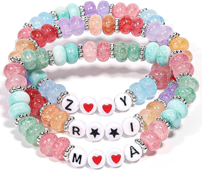 AICase for Korea-Pop Merch Gifts Toys Inspired Bracelets 3 Pcs Stackable Stretch Friendship Beaded Bracelets for Unique Merchandise Jewelry Gifts for Fans Women Men Stocking Stuffers_Crystal