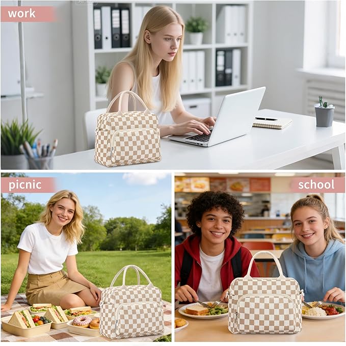 Lunch Box for Women Insulated Lunch Bag Women Adult Cute Lunch Bags Reusable Lunchbox Cooler Tote Bag for Work Picnic