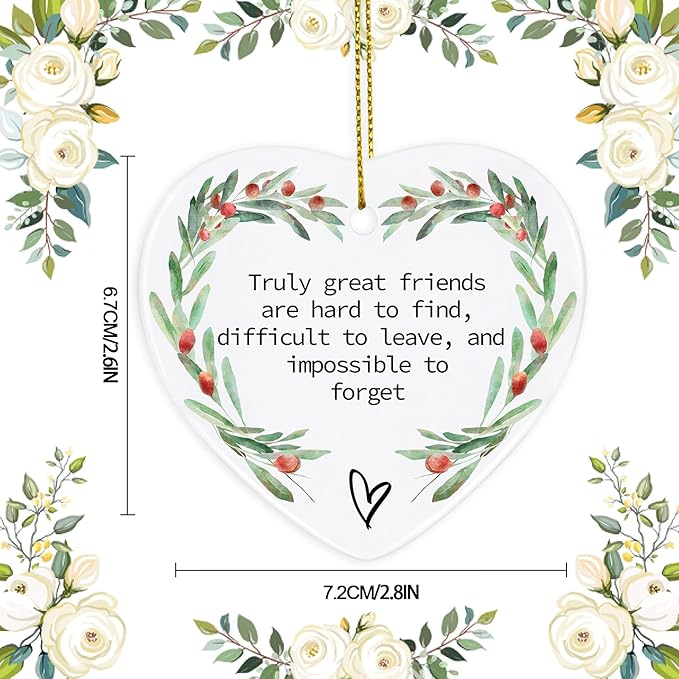 Friend Gifts for Women, Jocidea Christmas Ornaments for Friend Gift for Your Friend Thinking of You Gifts for Best Friend Friendship Gifts for Women Friends Bridesmaid Gifts - Friend Xmas Gifts