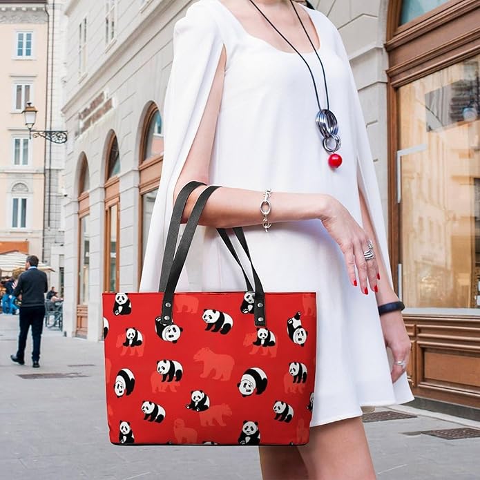 Fashion Leather Tote Bag Travel Work Daily Essentials Handbag Unisex Handbag