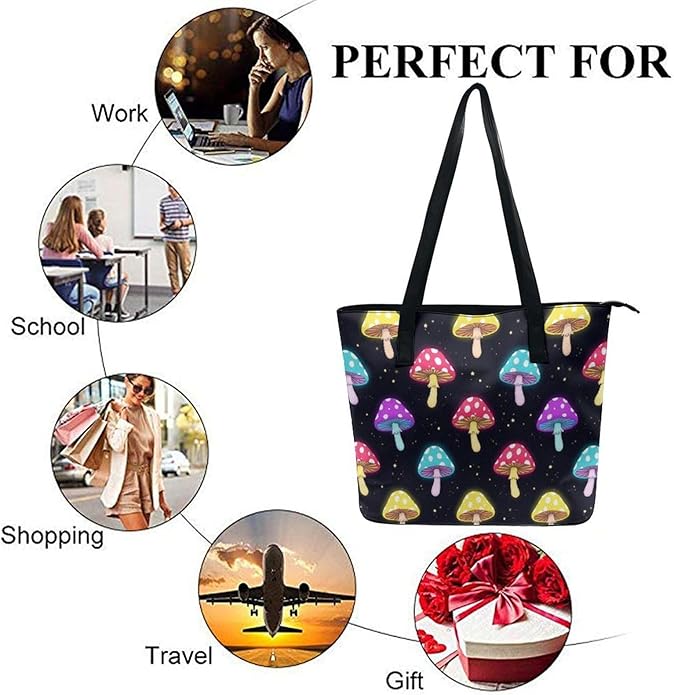 Fashion Leather Tote Bag Travel Work Daily Essentials Handbag Unisex Handbag