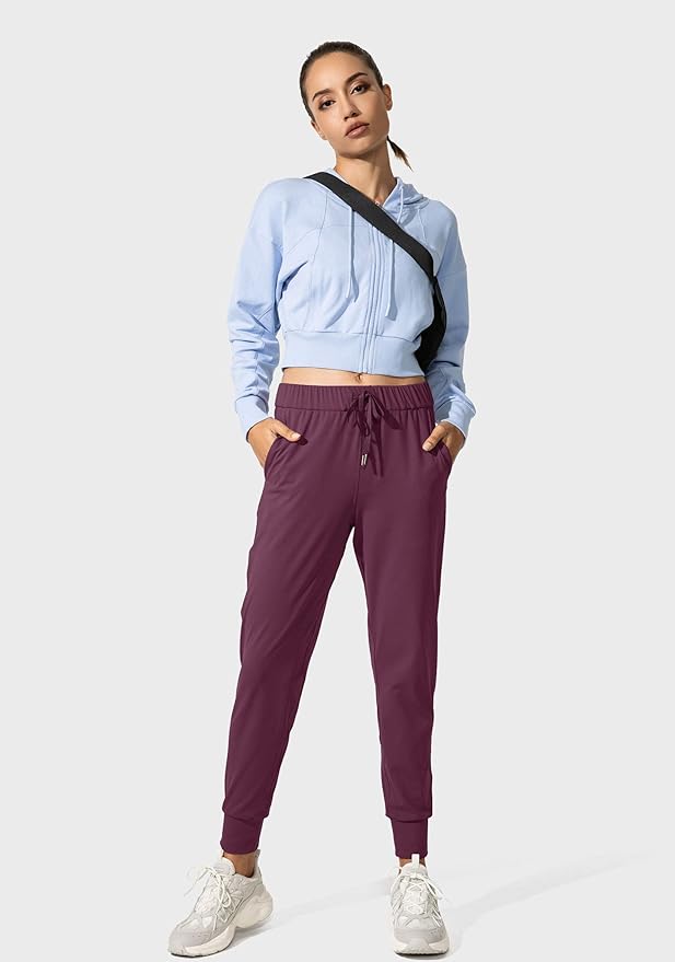 SANTINY Women's Joggers Pants Pockets Drawstring Running Sweatpants for Women Lounge Workout Jogging