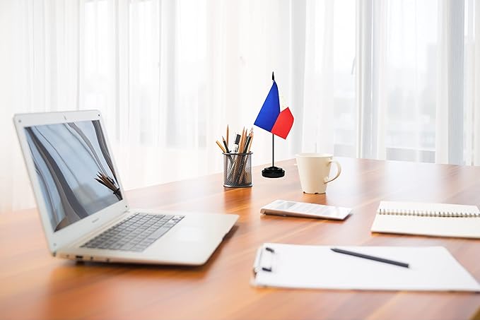 USA American & Philippines Filipino Philippine Desk Flags, US Philippines Office Table Flag, Small Mini Miniature Philippine and US Desktop Flag With 13" Solid Black Pole, Black Base