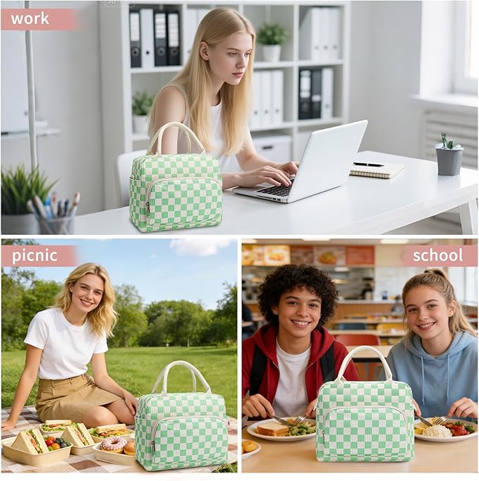 Lunch Box for Women Insulated Lunch Bag Women Adult Cute Lunch Bags Reusable Lunchbox Cooler Tote Bag for Work Picnic