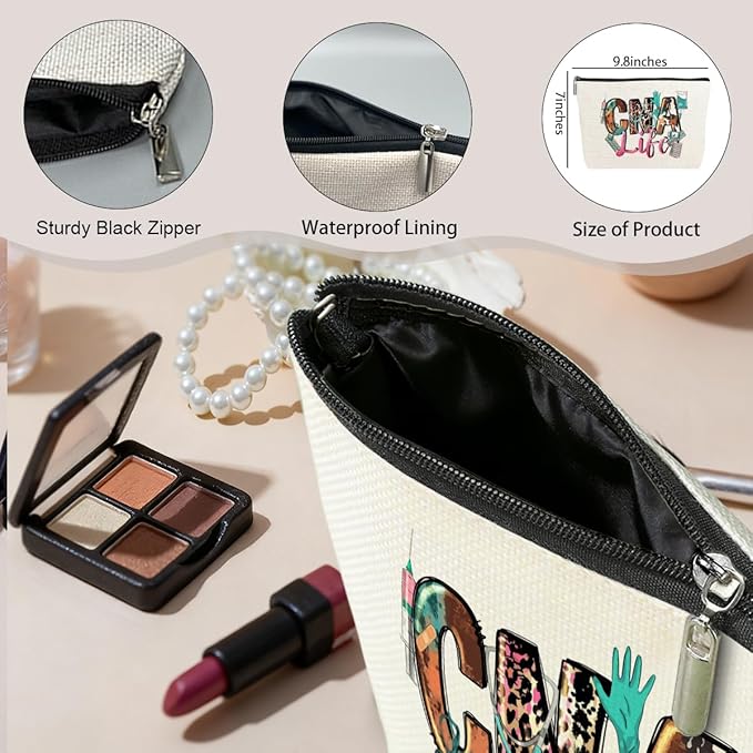 jeilink CNA Nurse Gifts Nurses Bag Nursing Nurse Accessories for Work Cosmetic Bag Nurses Week Nursing Graduation Christmas RN Appreciation Birthday Gift Makeup Bag Funny Gifts for Women RN Stundent