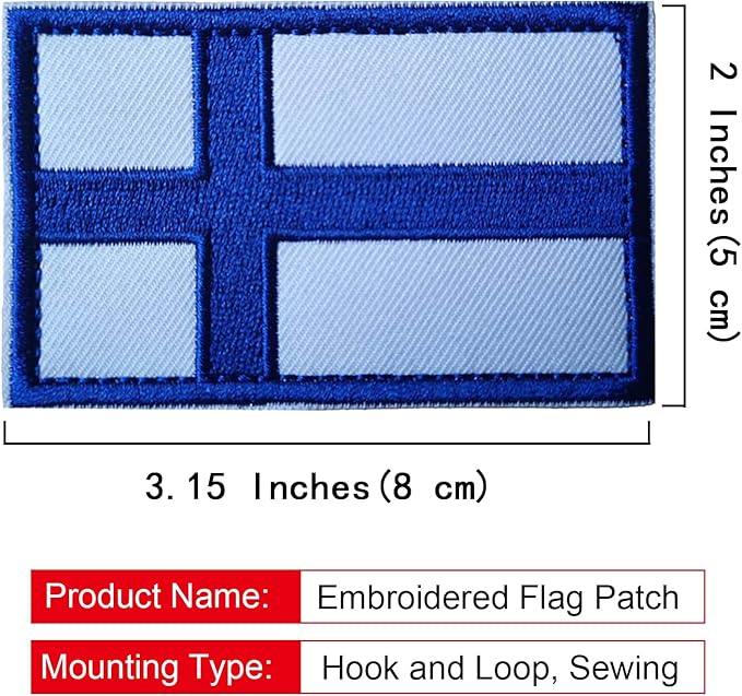 EmWoot 2PCS Finland Flag Patch Embroidered Morale Patch Military Tactical Patches Hook and Loop