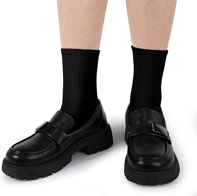 BomKinta Women Casual Calf Socks - Cute Cotton Crew Socks - Soft Above Ankle Sock 6 Pairs Size 5-10