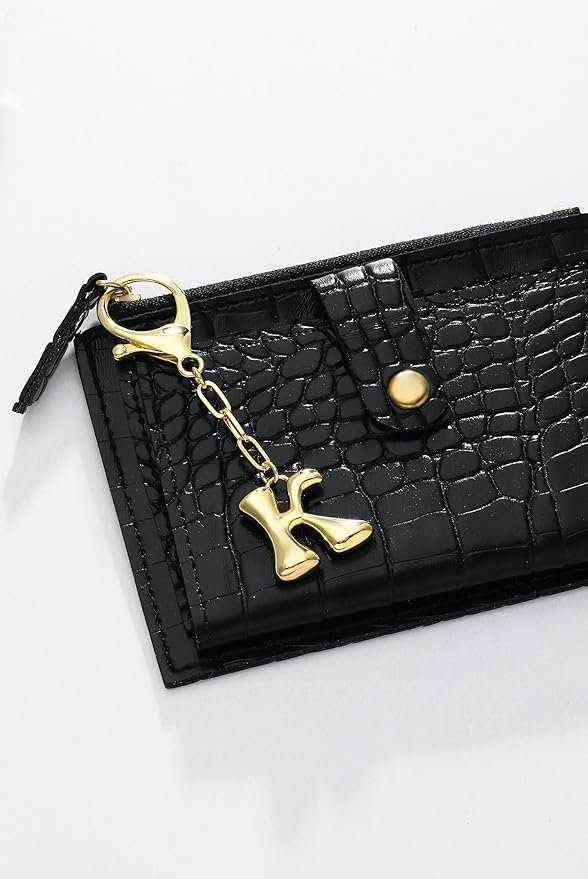 GAOKOXI Gold Bubble Initial Keychain Charm for Women Chunky Bag Purse Charms A-Z Letter Key Chains for Handbag Accessories