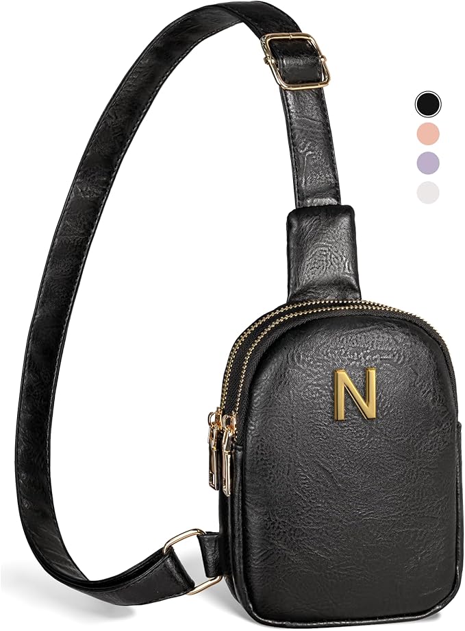 Gifts for Teen Girls Women, Initial Cross Body Fanny Pack for 6-8, 9-12, 13-19 Year Old Teen Girls, Cute Sling Purse, Travel Crossbody Bags, Tween Girls Trendy Stuff for Daughter Granddaughter