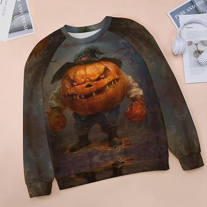 Spatofa Womens novelty funny cat printed crewneck sweatshirt casual loose long sleeve graphic pullover sweatshirts tops