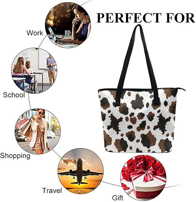 Fashion Leather Tote Bag Travel Work Daily Essentials Handbag Unisex Handbag