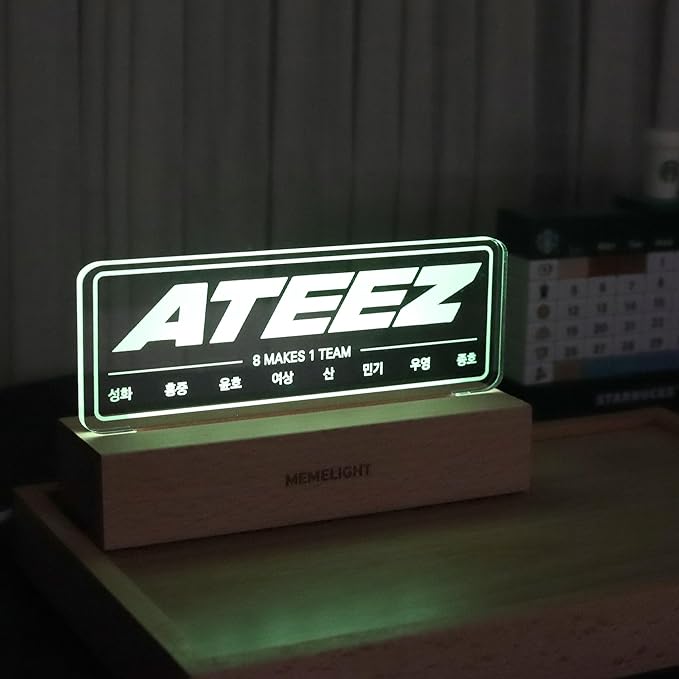 MEMELIGHT at.zee Night Light, Kpop Merchandise, Korean Idol Lamp for Atiny, 7RGB Color, Dimmer, 8.3 x 4.2 x 1.7