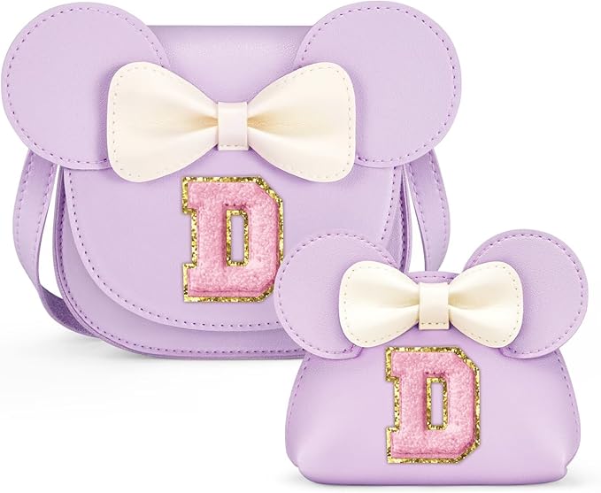 QLOVEA Toddler Purse Gifts for Girls, Little Girl Purse Kids Wallet Crossbody Bag, Birthday Gifts for 3 4 5 6 7 8 Year Old Girl (D, Purple)