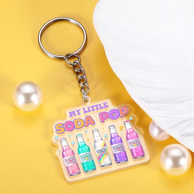 TI-EDC Kpop Keychain Gifts for Girls, Soda Pop Birthday Party Friendship BFF Gifts for Fans Kpop Merch for K-Pop Lovers, Music Gifts for Women, Korean Drama Music Keychain for Girls