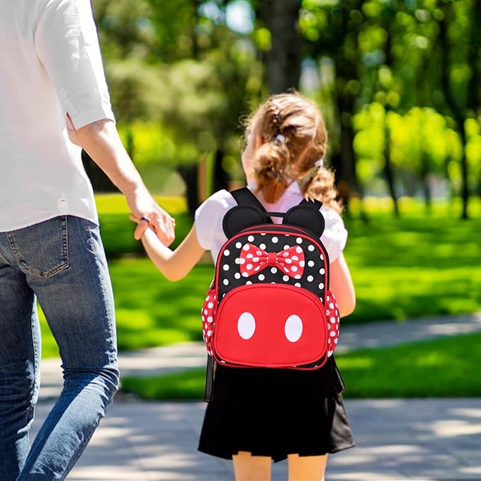 Voikukka Cute Little Girls Backpack Small Kids Mini Backpacks for Toddler Book Bag Children Preschool Backpack Kindergarten Bookbag Mini Mouse Girl Toys Gift Travel Backpacks
