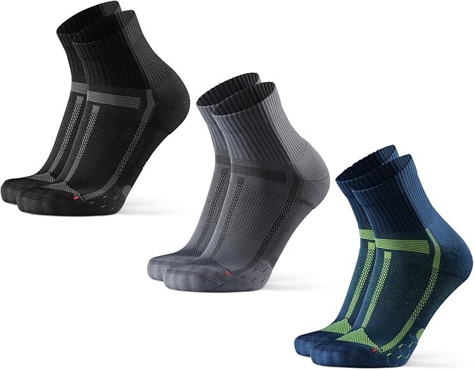 DANISH ENDURANCE Ultra-Comfort Quarter Running Socks, Performance Socks, Men & Women - 3 or 5 Pack