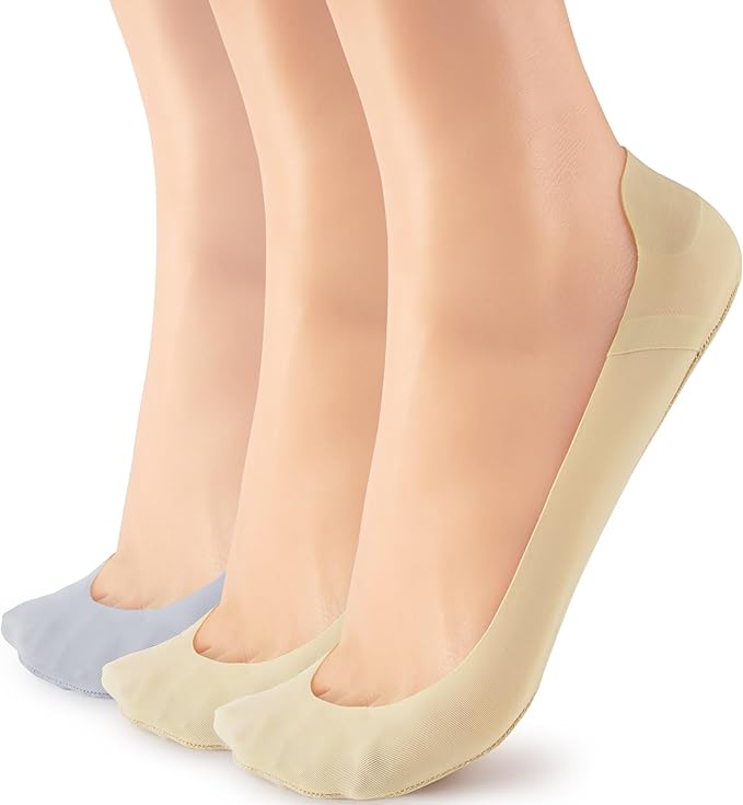 WISVOOO No Show Socks Womens Liner Ultra Low Cut Non Slip Invisible Socks for Flats