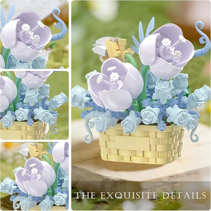 MJDDJA Mini Flowers Building Block Set, Mini Building Blocks, Flower Building Set, Building Block Flowerpot, Mini Bricks Building Sets, Party Favors for Kids Above 10 Years Old(Narcissus 166pcs)