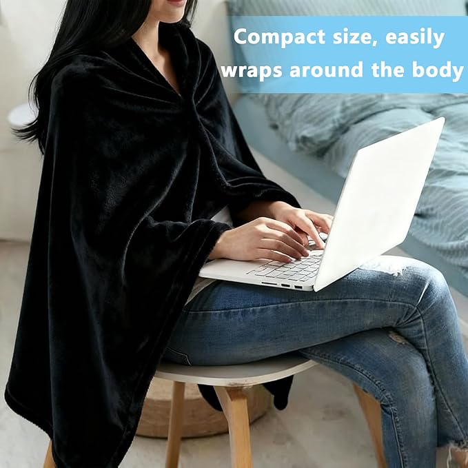 Women's Double Flannel Poncho - Snuggle Cape, Soft Warm Winter Wrap | Unisex Winter Wear for Home, Office, School