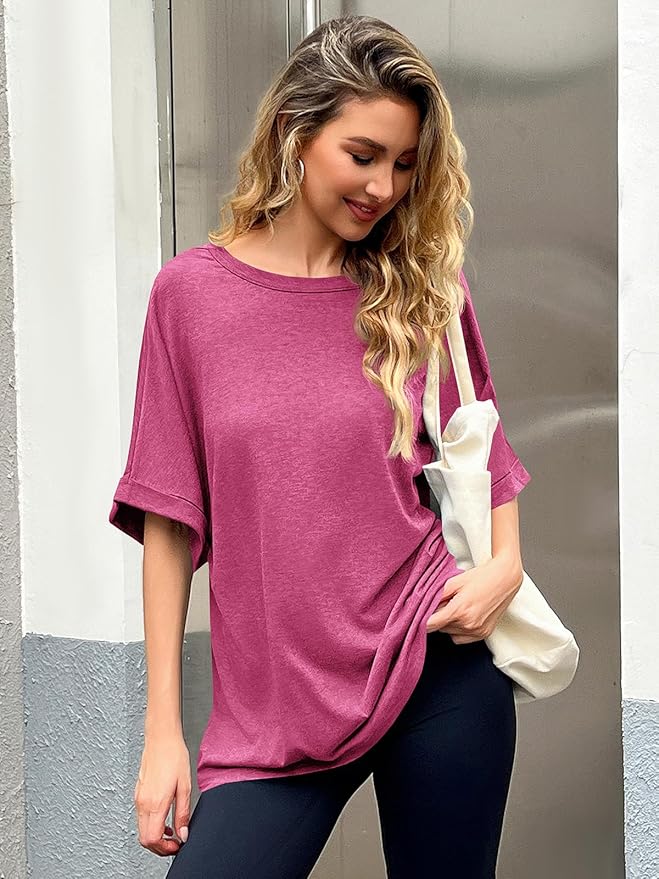 Women Oversized T-Shirt Summer Casual Short Sleeve Loose Tee Tops