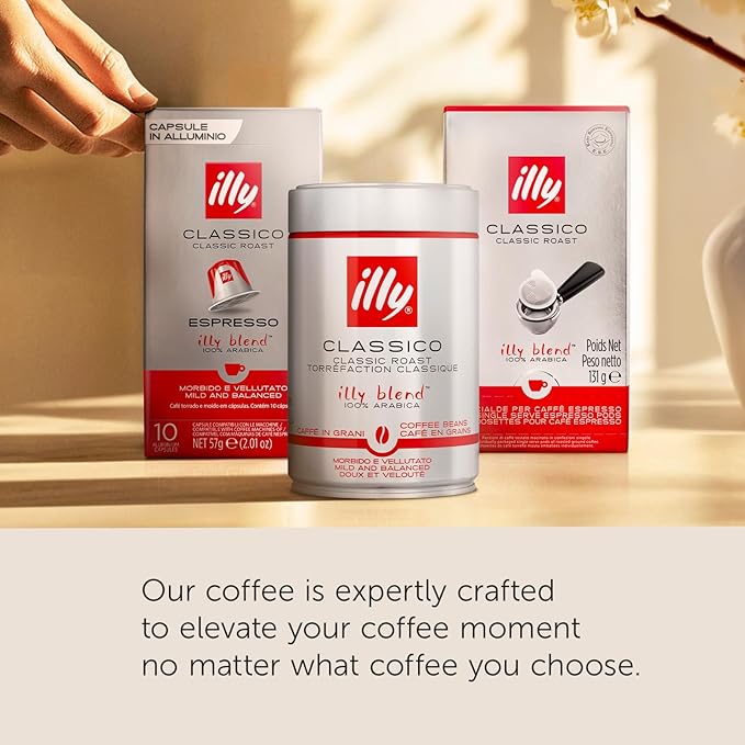 illy Coffee K Cup, Pods for Keurig Machines Classico Medium Roast, 100% Arabica, Premium Italian Coffee, 10 Count, 6 Pack