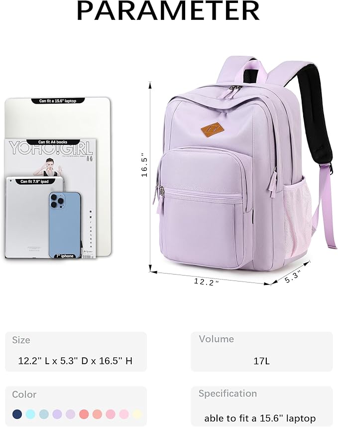 abshoo Classical Basic Travel Backpack For School Water Resistant Bookbag | For School, For School