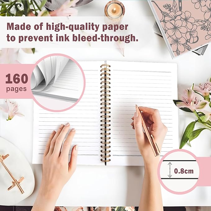Lacama Nurse Notebook Journal, Nursing School Essentials, Nursing Student Graduation Gifts, Nurse Gifts for Women Nurse Appreciation Gift, Nurses Week Gifts, Stethoscope Flower Spiral Notebook(Brown)