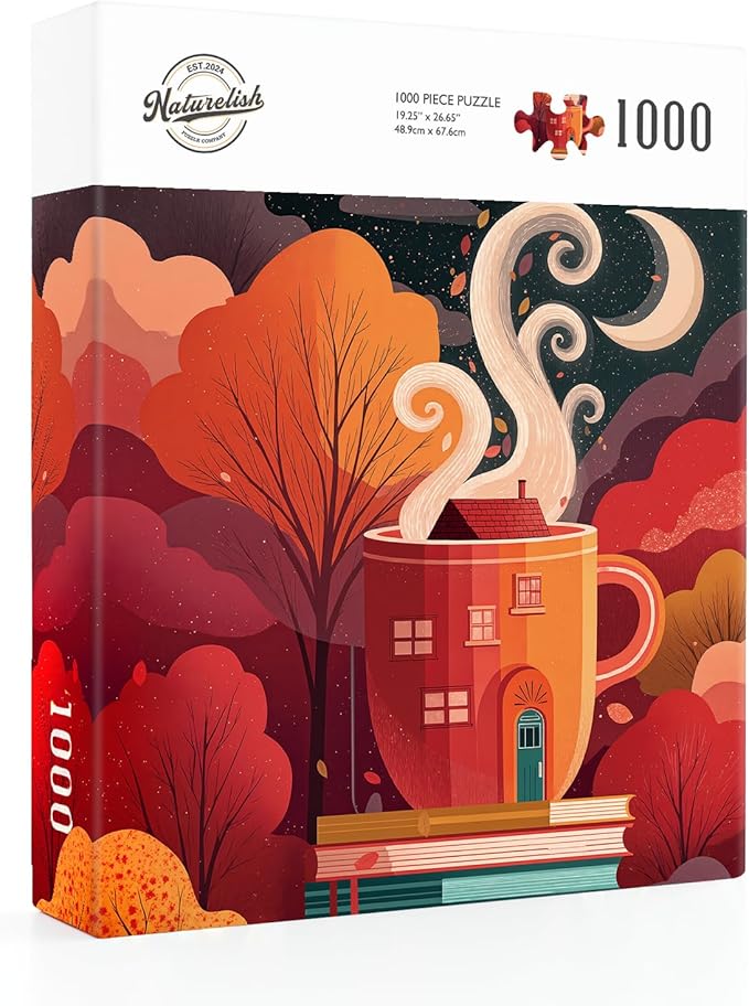 Naturelish Forest Books Jigsaw Puzzles for Adults 1000 Pieces, Difficult Puzzles Perfect for Game Night, Great Gift Idea, Size 26.65 x 19.25 in