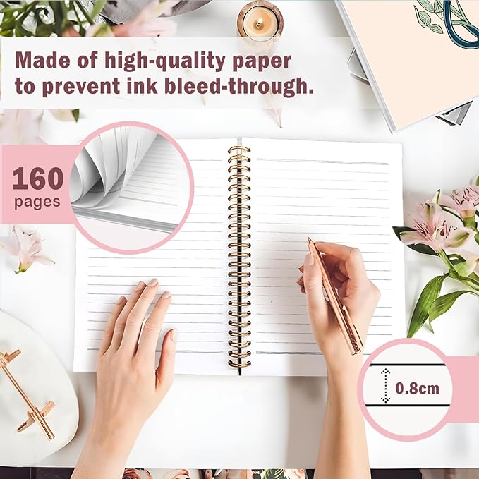 Lacama Nurse Notebook, Nurse Gifs for Women, Nurse Appreciation Gifts, Nurses Week Gifts, Nursing Student Graduation Gifts, 160 Pages, A5 Stethoscope Flower Spiral Notebook, Office School Supplies