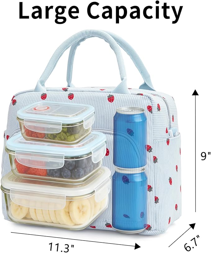 Lunch Box for Women Insulated Lunch Bag Women Adult Cute Lunch Bags Reusable Lunchbox Cooler Tote Bag for Work Picnic