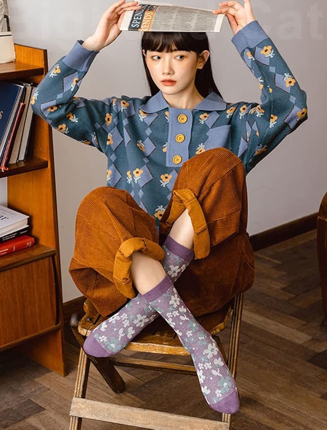 IIG 3-6 Pairs Womens Cute Animal Patterned Funny Novelty Cotton Crew Socks