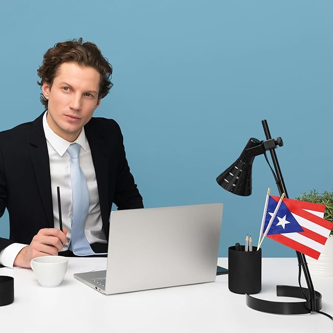 GSYLPFT 12 Pack Puerto Rican Flags on Sticks Puerto Rico Small Mini Hand Held Flags for Office Classroom Holiday Party Decorations