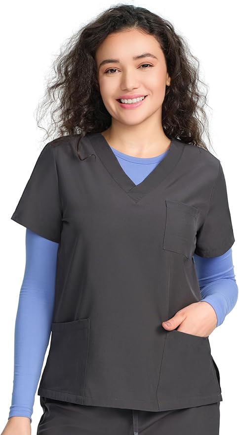 COZYFIT 3 Pack Scrub Undershirts Long Sleeve Women - Underscrub Comfort Tee