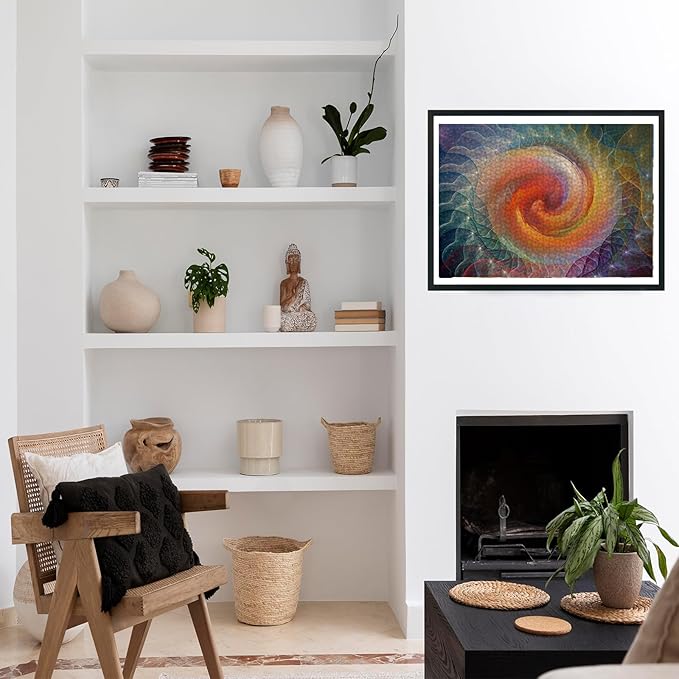 Multicolored Swirl Puzzles for Adults 1000 Pieces, Large Jigsaw Puzzles 1000 Piece for Kids Teens Family Fantasy Puzzle Toys Educational Intellectual Decompressing Challenging Fun Game Size 27" x 20"
