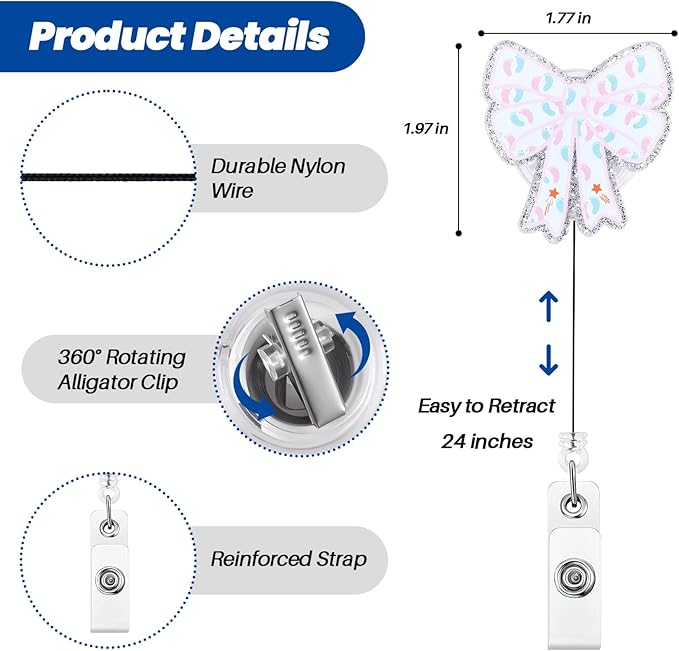 Labor and Delivery Nurse Badge Reel, Cute Retractable ID Card Bow Badge Holder Clip, Funny Medical Badge Buddy for NICU OB GYN Pediatric RN LPN CNA MA ER ED Night Shift Nurse Doctor, Nurses Gifts