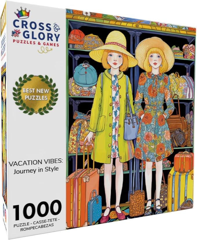 Cross & Glory – Jigsaw Puzzle for Adults 1000 Piece | Vacation Vibes: Journey in Style | Whimsical Art Style | Vibrant Design | Satin Finish | 20x27 Inches