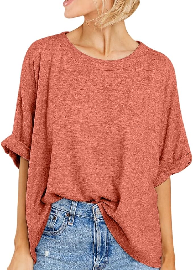 Women Oversized T-Shirt Summer Casual Short Sleeve Loose Tee Tops