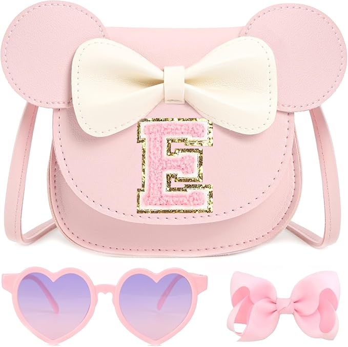 PRLINJSK Toddler Purse for Girls Birthday Gift, Little Girls Purse Kids Wallet Mouse Crossbody Bag Gift Set