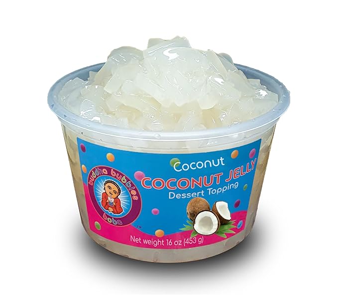 Premium Coconut Jelly Dessert Topping by Buddha Bubbles Boba (Coconut Jelly)